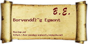 Borvendég Egmont névjegykártya